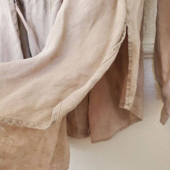 Soft Surroundings Linen Tunic Top Womens Size L Feminine Lagenlook Button Down - Picture 13 of 16